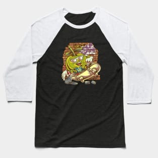 Skateboarding Apple Baseball T-Shirt